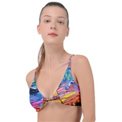 Eiffel Tower Starry Night Print Van Gogh Knot Up Bikini Top by Modalart