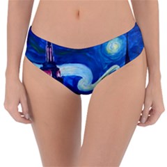 Starry Night In New York Van Gogh Manhattan Chrysler Building And Empire State Building Reversible Classic Bikini Bottoms by Modalart