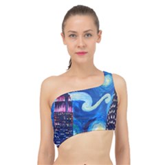 Starry Night In New York Van Gogh Manhattan Chrysler Building And Empire State Building Spliced Up Bikini Top  by Modalart