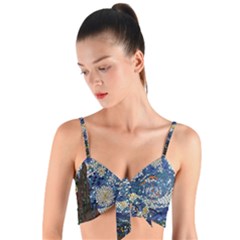 Mosaic Art Vincent Van Gogh Starry Night Woven Tie Front Bralet by Modalart