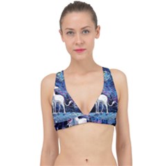 Unicorn Starry Night Print Van Gogh Classic Banded Bikini Top by Modalart