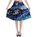 Star Ship Parody Art Starry Night Flared Midi Skirt View1