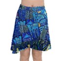 Starry Night Van Gogh Painting Art City Scape Chiffon Wrap Front Skirt View1