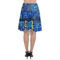Starry Night Van Gogh Painting Art City Scape Chiffon Wrap Front Skirt View2