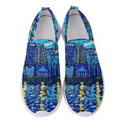 Starry Night Van Gogh Painting Art City Scape Women s Slip On Sneakers by Modalart