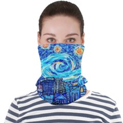Starry Night Van Gogh Painting Art City Scape Face Seamless Bandana (adult) by Modalart