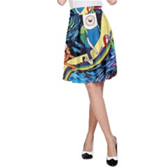 Adventure Time Art Starry Night Van Gogh A-line Skirt by Modalart