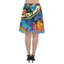 Adventure Time Art Starry Night Van Gogh Chiffon Wrap Front Skirt View2