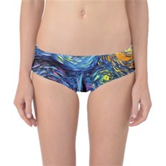 Castle Hogwarts Starry Night Print Van Gogh Parody Classic Bikini Bottoms by Modalart