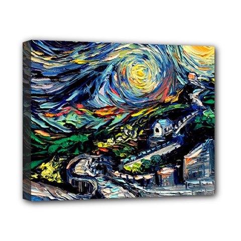The Great Wall Nature Painting Starry Night Van Gogh Canvas 10  X 8  (stretched) by Modalart