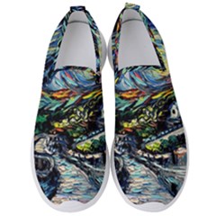 The Great Wall Nature Painting Starry Night Van Gogh Men s Slip On Sneakers by Modalart