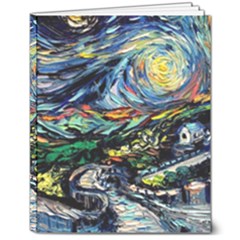The Great Wall Nature Painting Starry Night Van Gogh 8  X 10  Hardcover Notebook by Modalart