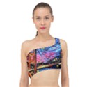 Golden Gate Bridge Starry Night Vincent Van Gogh Spliced Up Bikini Top  View1