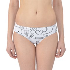Baby Hand Sketch Drawn Toy Doodle Hipster Bikini Bottoms by Pakjumat