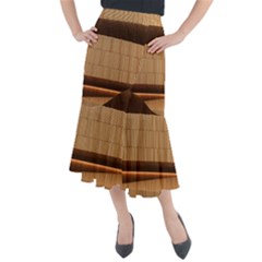 Architecture Art Boxes Brown Midi Mermaid Skirt by Amaryn4rt