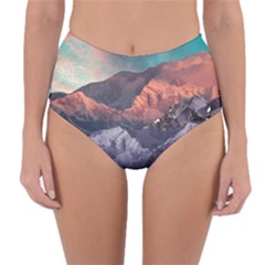 Adventure Psychedelic Mountain Reversible High-waist Bikini Bottoms by Modalart