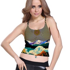 Surreal Art Psychadelic Mountain Spaghetti Strap Bra Top by Modalart