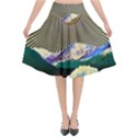 Surreal Art Psychadelic Mountain Flared Midi Skirt View1