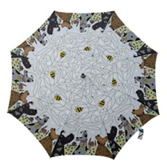 Dog Puzzle Maze Bee Butterfly Hook Handle Umbrellas (small) by Modalart