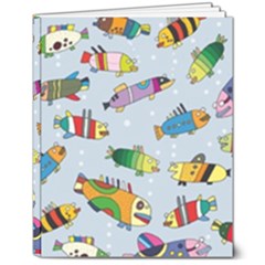 Fish Ocean Sea Water Diving Blue 8  X 10  Hardcover Notebook by Modalart