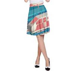 Leaves Boho Plant Bohemian Drawing A-line Skirt by Modalart