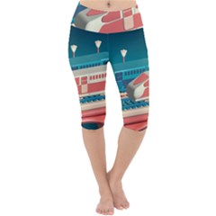 Bridge Transportation Train Toys Lightweight Velour Cropped Yoga Leggings by Modalart