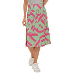 Pattern Ornament Gothic Style Elegant Font Tattoos Midi Panel Skirt by Bedest