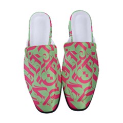 Pattern Ornament Gothic Style Elegant Font Tattoos Women s Classic Backless Heels by Bedest