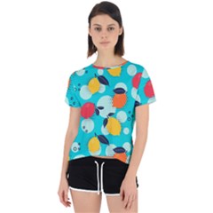 Pop Art Style Citrus Seamless Pattern Open Back Sport T-shirt by Bedest