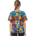 Graffiti Characters Seamless Pattern V-Neck Dolman Drape Top View2