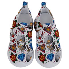 Full Color Flash Tattoo Patterns Kids  Velcro No Lace Shoes by Bedest