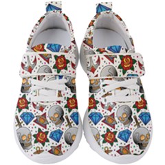 Full Color Flash Tattoo Patterns Kids  Velcro Strap Shoes by Bedest
