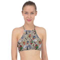 Tattoo Pattern Halter Bikini Top by Bedest