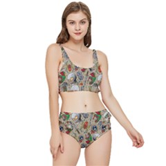 Tattoo Pattern Frilly Bikini Set by Bedest