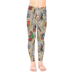 Tattoo Pattern Kids  Classic Winter Leggings by Bedest