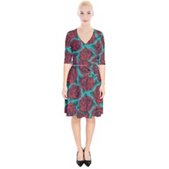 Vintage Floral Colorful Seamless Pattern Wrap Up Cocktail Dress by Bedest