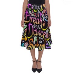 Graffiti Word Seamless Pattern Perfect Length Midi Skirt by Bedest
