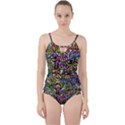 Graffiti Word Seamless Pattern Cut Out Top Tankini Set View1