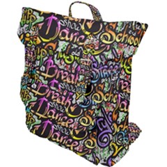Graffiti Word Seamless Pattern Buckle Up Backpack by Bedest