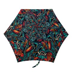Vintage Tattoos Colorful Seamless Pattern Mini Folding Umbrellas by Bedest