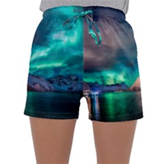 Amazing Aurora Borealis Colors Sleepwear Shorts by Pakjumat