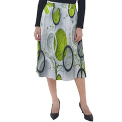 Circles Still Life Classic Velour Midi Skirt  by Pakjumat