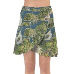 Map Illustration Gta Wrap Front Skirt by Pakjumat