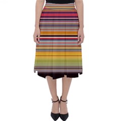 Neopolitan Horizontal Lines Strokes Classic Midi Skirt by Pakjumat