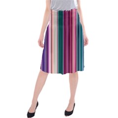 Vertical Line Color Lines Texture Midi Beach Skirt by Pakjumat