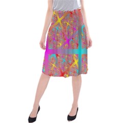 Geometric Abstract Colorful Midi Beach Skirt by Pakjumat