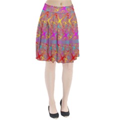 Geometric Abstract Colorful Pleated Skirt by Pakjumat