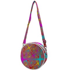 Geometric Abstract Colorful Crossbody Circle Bag by Pakjumat