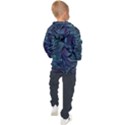 Abstract Blue Wave Texture Patten Kids  Hooded Pullover View2