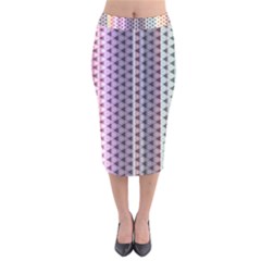 Triangle Stripes Texture Pattern Velvet Midi Pencil Skirt by Pakjumat